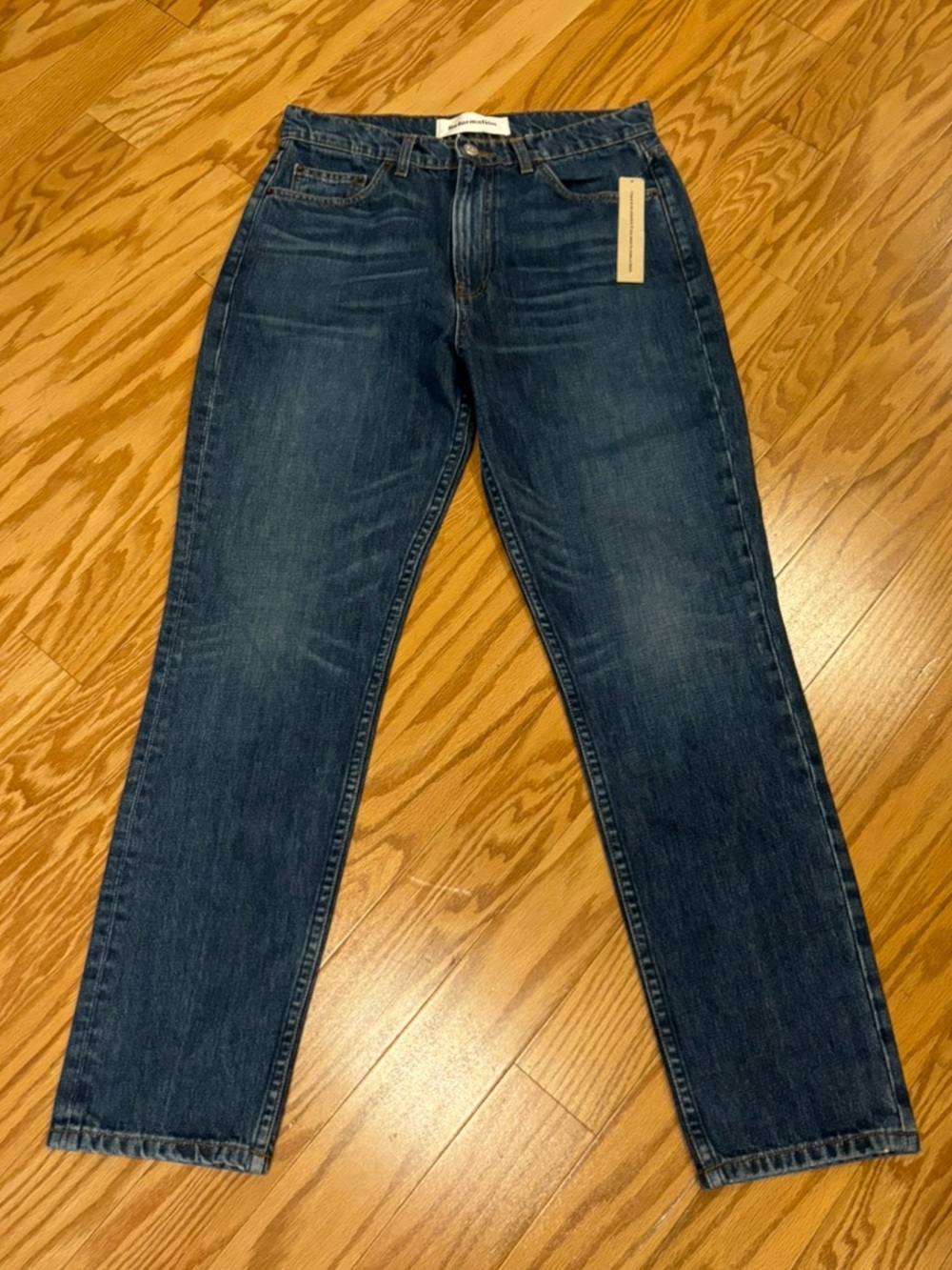 Reformation NEW High Rise Straight Leg Front Zip Jeans Womens Size 27